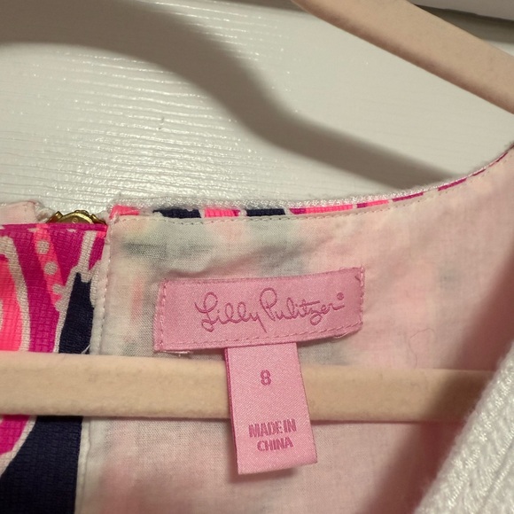 Lilly Pulitzer Pink Pineapple and Navy Dress with White Accents - Picture 3 of 3